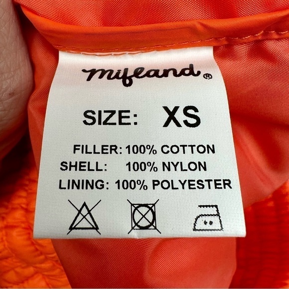 Mifland Quilted Shorts LE Bright Orange - Size XS - NWOT - Picture 12 of 12